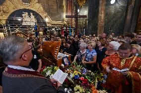 Memorial service for Iryna Farion in Lviv