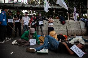 Students Demonstration Commemorating 10 Years Jokowi's Government