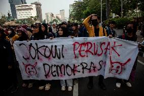 Students Demonstration Commemorating 10 Years Jokowi's Government