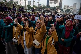 Students Demonstration Commemorating 10 Years Jokowi's Government