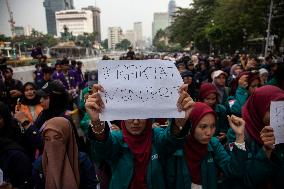 Students Demonstration Commemorating 10 Years Jokowi's Government