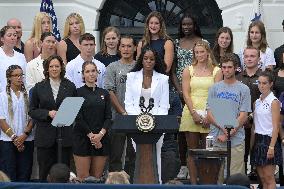 DC: VP. Kamala Harris hold a National Collegiate Athletic Championship celebration