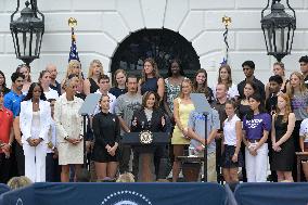 DC: VP. Kamala Harris hold a National Collegiate Athletic Championship celebration