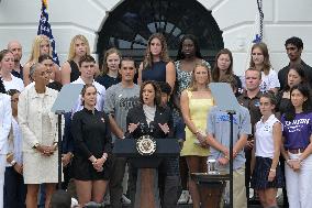 DC: VP. Kamala Harris hold a National Collegiate Athletic Championship celebration