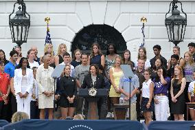 DC: VP. Kamala Harris hold a National Collegiate Athletic Championship celebration