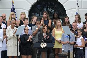 DC: VP. Kamala Harris hold a National Collegiate Athletic Championship celebration