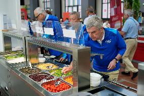 Paris 2024 - Thomas Bach Tours The Olympic Village