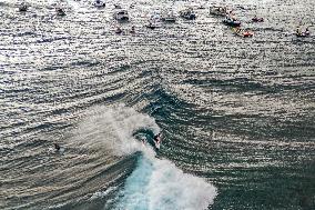 Paris 2024 - Surfing Training Session In Teahupo’