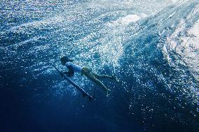 Paris 2024 - Surfing Training Session In Teahupo’