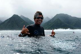 Paris 2024 - Surfing Training Session In Teahupo’