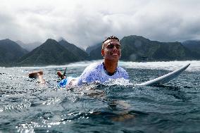 Paris 2024 - Surfing Training Session In Teahupo’