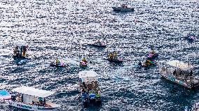 Paris 2024 - Surfing Training Session In Teahupo’