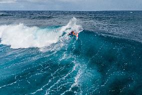 Paris 2024 - Surfing Training Session In Teahupo’