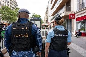 Paris 2024 - Qatari Police Patrol With French Gendarmes