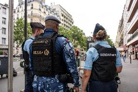 Paris 2024 - Qatari Police Patrol With French Gendarmes