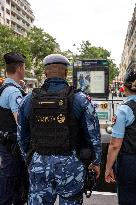 Paris 2024 - Qatari Police Patrol With French Gendarmes