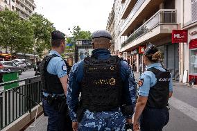 Paris 2024 - Qatari Police Patrol With French Gendarmes