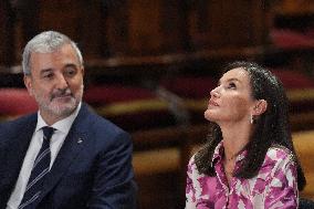 Queen Letizia Attends Cervantes Institute Directors Meeting - Barcelona