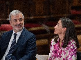 Queen Letizia Attends Cervantes Institute Directors Meeting - Barcelona