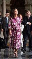 Queen Letizia Attends Cervantes Institute Directors Meeting - Barcelona