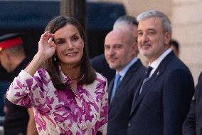 Queen Letizia Attends Cervantes Institute Directors Meeting - Barcelona