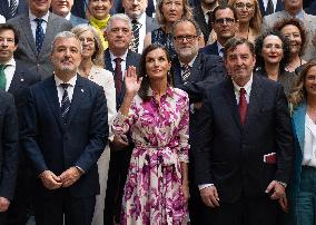 Queen Letizia Attends Cervantes Institute Directors Meeting - Barcelona