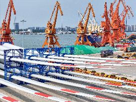 Ships Load Cargo at Yantai Port