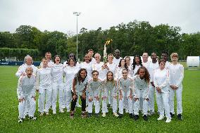 Olympic Torch flame bearer Didier Deschamps in Clairefontaine-en-Yvelines