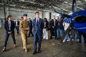 PM Attal Visits Air Base 107 - Velizy-Villacoublay