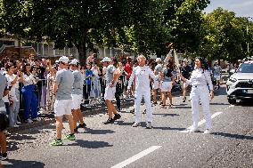 Paris 2024 - Olympic Torch Relay At Argenteuil