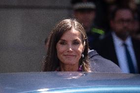 Queen Letizia Attends Cervantes Institute Directors Meeting - Barcelona