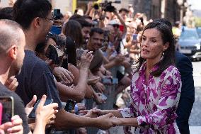 Queen Letizia Attends Cervantes Institute Directors Meeting - Barcelona