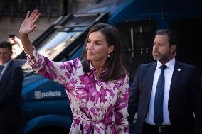 Queen Letizia Attends Cervantes Institute Directors Meeting - Barcelona