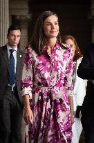 Queen Letizia Attends Cervantes Institute Directors Meeting - Barcelona