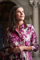 Queen Letizia Attends Cervantes Institute Directors Meeting - Barcelona