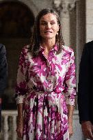 Queen Letizia Attends Cervantes Institute Directors Meeting - Barcelona