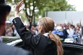 Celine Dion Meets Her Fans Outside Her Hotel In Paris