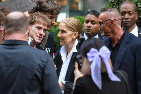 Celine Dion Meets Her Fans Outside Her Hotel In Paris