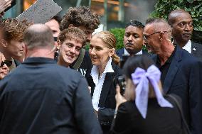 Celine Dion Meets Her Fans Outside Her Hotel In Paris