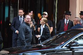 Celine Dion Meets Her Fans Outside Her Hotel In Paris