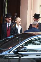 Celine Dion Meets Her Fans Outside Her Hotel In Paris