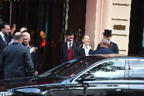 Celine Dion Meets Her Fans Outside Her Hotel In Paris