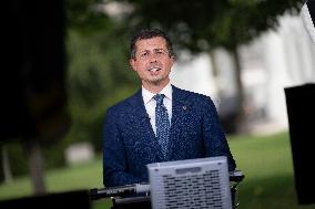 Pete Buttigieg Interviewed At The White House - DC