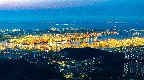 Qianwan Container Terminal of Qingdao Port in Shandong