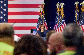 Kamala Harris Slams Trump At First Rally - Milwaukee