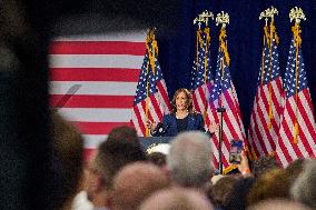 Kamala Harris Slams Trump At First Rally - Milwaukee