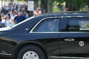 President Biden Returns To White House After COVID Isolation In Delaware.