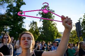 "Abortion Yes!" Demonstration In Warsaw.