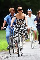 Jennifer Lopez Out For A Bike Ride - The Hamptons