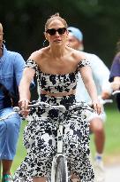 Jennifer Lopez Out For A Bike Ride - The Hamptons